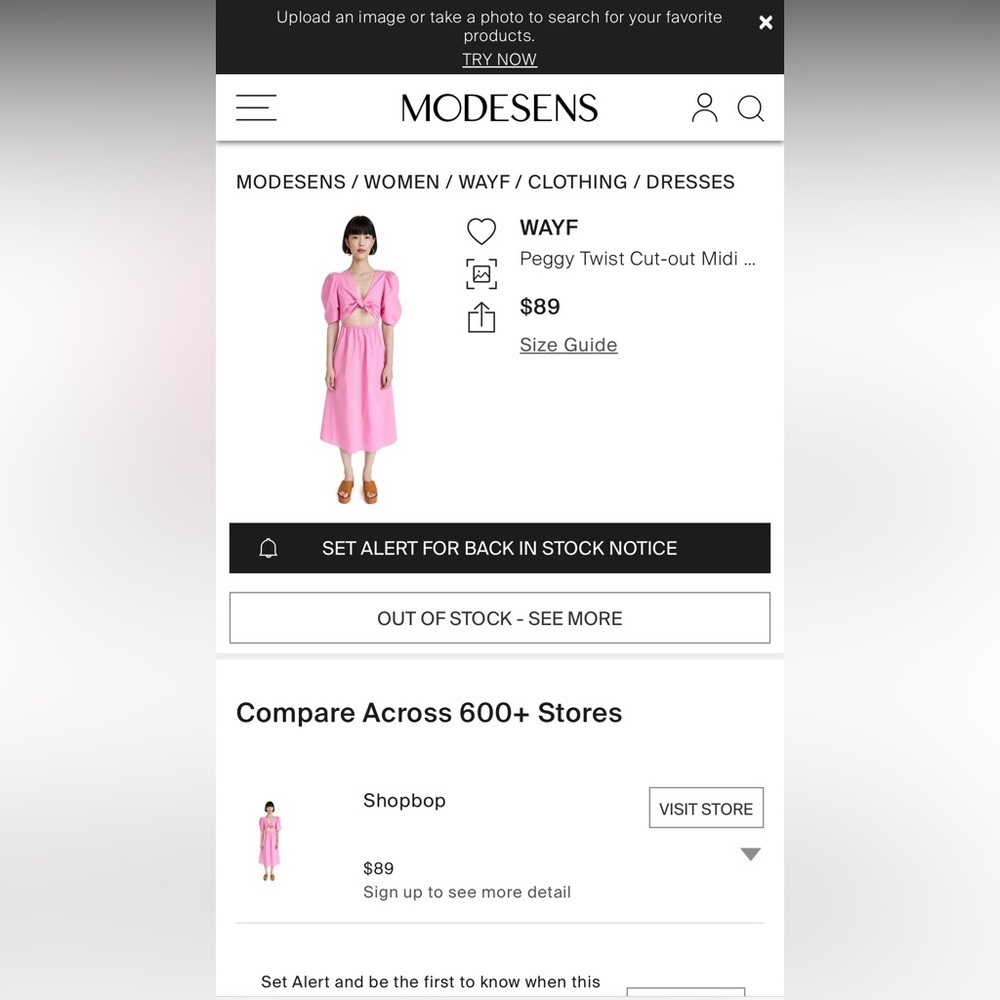 WAYF Pink Cut-Out Midi Dress Peggy - Picture 9 of 9
